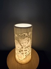 Turn your picture into a Custom Cylindrical Lithophane with LED Wooden Base. picture