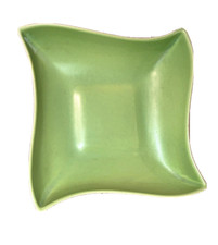 vintage mcm olive green Red Wing pottery B1396 ceramic dish bowl curved square picture
