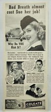 1941 Colgate Dental Cream Airplane Stewardess WWII Era Original Print Ad Life picture