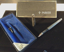 VTG Parker '75' Sterling Silver Cisele Fountain Pen 14K Med Nib With Box & Tool picture