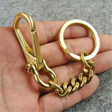 Solid Brass Keys Chain Holder Keyrings Bag Wallet Chain Keychains With Snap Hook picture