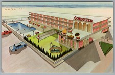 Wildwood Crest NJ The Gondolier Motel Pool View Artist Concept c1964 Postcard picture