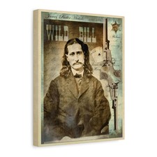 Old West Wild Bill Hickok Dead Mans Hand Photo Collage Canvas Print picture