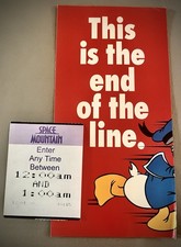 RARE OLD Numbered Version Space Mountain 12/1/00 Disney World FastPass + Advert picture