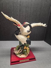 VINTAGE ITALIAN MONTEFIORI RED-CROWNED WHOOPING CRANES SCULPTURE~EXCELLENT picture