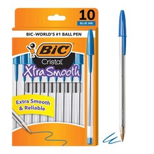 Pack of 10 Ballpoint Pen - Blue Ink Ball Point Pens for Office Writing School picture