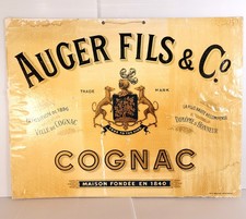 1896 Original French Auger Fils Co Cognac Antique Advertising Lithograph Poster picture