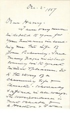 Massachusetts Henry Cabot Lodge Grateful For Book About Timothy Pickering picture
