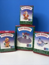 4x Lot - Hallmark Merry Miniatures POOH'S House Pooh Tigger Eeyore Piglet Vtg picture
