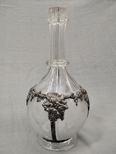 Antique 4 Compartment Spirit Decanter Whiskey Brandy Gin Rhum Grapevine Frame picture