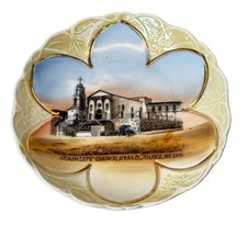 JUAREZ MEXICO ANTIQUE Souvenir GUADALUPE CHURCH Wheelock Painted DISH PLATE picture