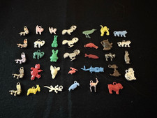 Vintage Cracker Jack Gumball Prizes Vending Machine Animal Charms- Lot Of 34 picture