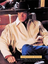 Pioneer Wear Men's Fringed Leather Cowboy Jacket Vintage 1994 Magazine Print Ad picture