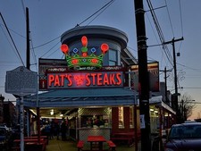 Philadelphia Pennsylvania 2019 Pat's King of Steaks Neon Sign Dusk Photo picture