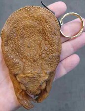 Large Handmade Sugar Cane Toad Coin Purse Keychain - Real Toad Leather picture