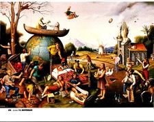 T.E. Breitenbach - Crowded Surreal Outdoor Scene 1987 Art Print A27 picture