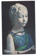ANTIQUE 1910 INFANT ST. JOHN TERRA COTTA BUST IN MUSEE DE CLUNY PARIS POSTCARD picture