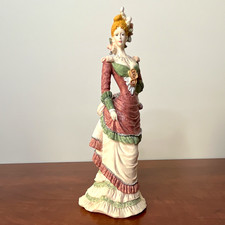 Ceramic Victorian Style Lady Figurine Woman People Theme Multicolor Dress picture