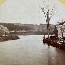 Ashuelot River Stereoview J. A. French Keene NH 1870s Landscape picture