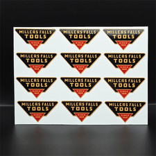 1.5 Inch Wide MILLERS FALLS TOOLS x 12 Reproduction DECALS, Vinyl STICKERS picture