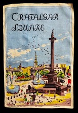 NWOT 40s 50s Tea Towel Wall Art TRAFALGAR SQUARE London Richardson's picture
