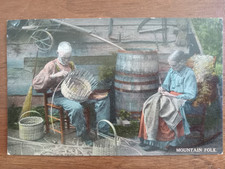 c1910s Mountain Folk, Appalachian couple, basket weaving, mending, Brown Book Co picture