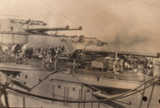 WWI Navy Battleship Sailors Coaling Operations RPPC Real Photo Postcard picture