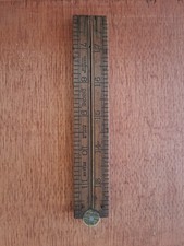 Rabone No 1166 Antique Boxwood Folding Rule Made in England Brass Bound picture