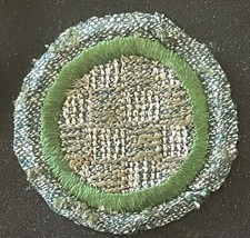 RARE VINTAGE 1938 INTERMEDIATE BADGE-WEAVING-SG=SILVER GREEN picture