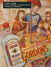 1997 Gordon's Wildberry Vodka Pour the Boar Friday Conversation VINTAGE PRINT AD picture