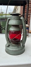 Antique Embury Air Pilot  Lantern Green With Cranberry Glass, Warsaw NY picture