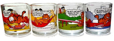 Here is a Group of 4 Garfield McDonalds Painted Glass Mugs, dated 1978 picture