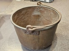 Large Antique Copper Farm Kettle Cauldron 22.5