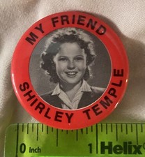 Vintage Pin Pinback My Friend Shirley Temple - Red picture