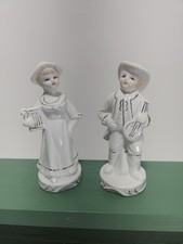 Vintage Porcelain Colonial Couple Figurines 5