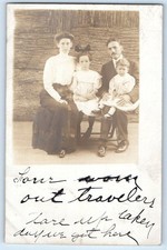 c1910's Family Studio Scene RPPC Photo Posted Antique Postcard picture