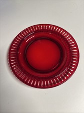 Ruby Red Ribbon Edge Glass Plate 1950s MCM Monica Bratt for Reijmyre Replacement picture