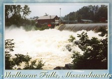 Postcard 6 x 4 View of Falls next to Mole Hollow Candies, Shelburne Falls, MA. picture