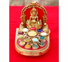 Kuber Dhan Varsha Yantra Chowki Brass 1300g Kuber Idol Puja Vastu picture