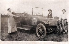 Iowa IA Williams 1917 Old Automobile Writing on Car RPPC Photo Postcard COPY picture