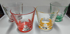 Vtg Pool Balls Billiard Room Bar Rocks Glasses Luminarc France Set of 4 Used B45 picture