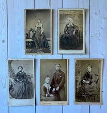 5 Antique CDV Photographs Mixed Lot Dapper Man Fashionable Women Civil War Era picture