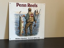 Penn Reels Fishing Tackle Advertising  Vintage Style Metal Sign picture
