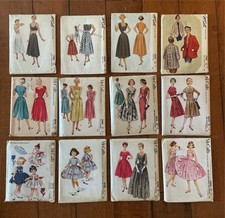 Lot of 12 Vintage 1950s McCall Sewing Patterns, Dress, Slip Coat, Child's, Uncut picture