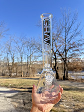 14-inch Grav Water Pipe Single Perc Beaker Style Bong picture
