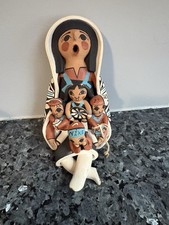 Native American Jemez Pueblo Storyteller V Lucero Signed 4 Children NM Pottery picture