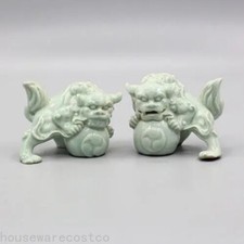 1 Pair Imitate Antiquity Ceramics Handmade Statue Retro Crafts Decoration picture