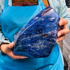 7.39LB Natural blue sodalite quartz crystal freeform specime mineral healing picture