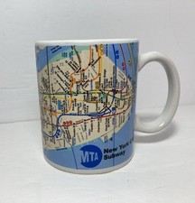 New York City Subway Map MYA Coffee Mug Manhattan 12oz EUC picture
