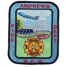 Vintage 80s Andrews AFB Fire Dept Patch 4.5
